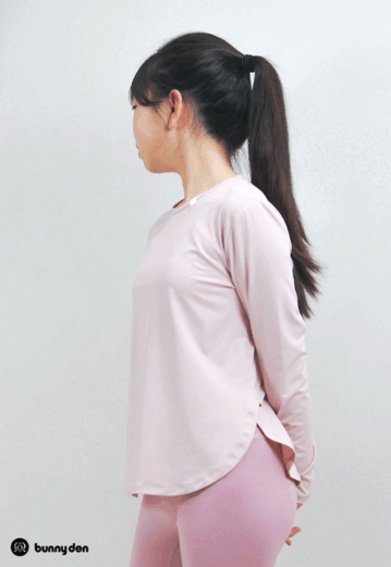 솔라이즈 에센셜 주니어 릴리핏 라운드 긴팔티셔츠 핑크릴리 P00000GS